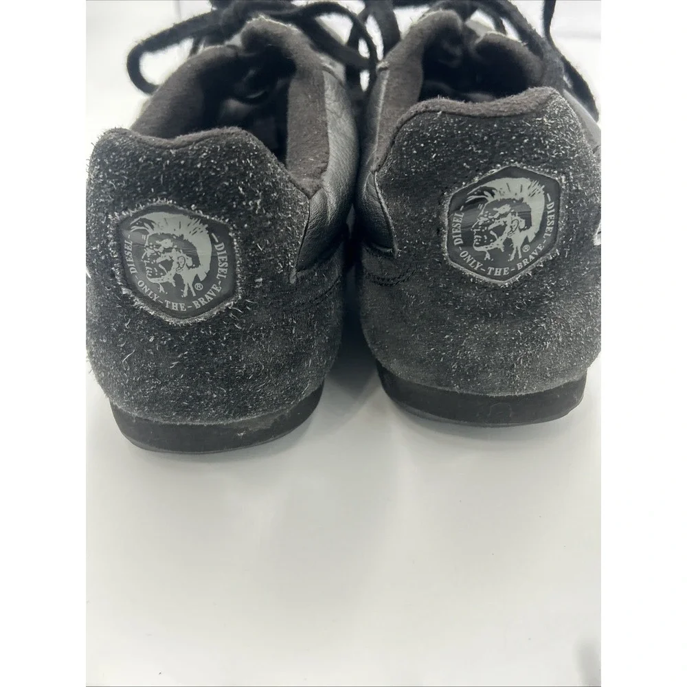 Diesel Loop Black Leather & Suede Sneaker Trainers Lace Up‎ 90's Y2K Mens 10.5